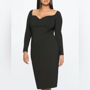 Sweetheart black midi dress eloqui